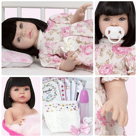 Boneca Bebê Reborn Real Princesa Morena - Cegonha Reborn Dolls