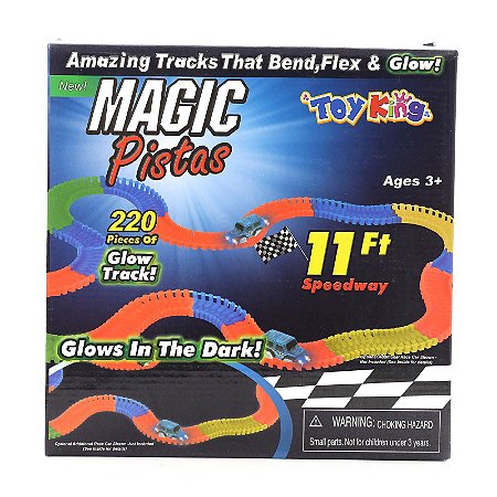 Pista Magic Tracks 220 Peças Pista Magica Brilha no Escuro