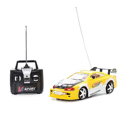 Carrinho Sport Car Carro Amarelo Corrida Controle Remoto - Chic Outlet -  Economize com estilo!