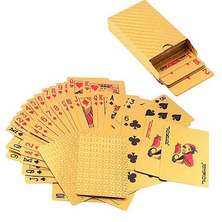 Baralho Dourado de Poker Truco Jogos de Cartas