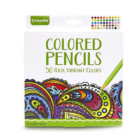Lápis de Cor Crayola Pré Afiado Para Coloração - 50 Cores