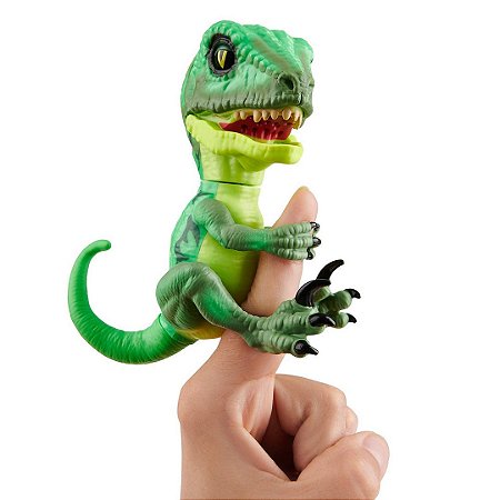 Dinossauro Raptor Hazard Agarradinhos  Fingerlings Untamed Verde