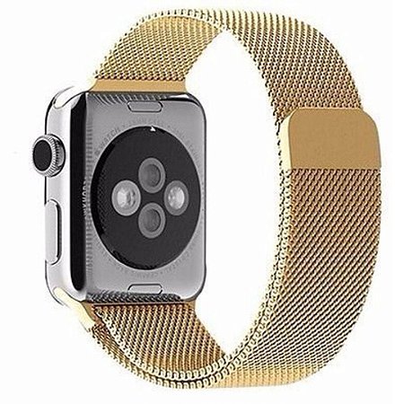 Pulseira Milanese Magnética Para Apple Watch 38mm - Dourado
