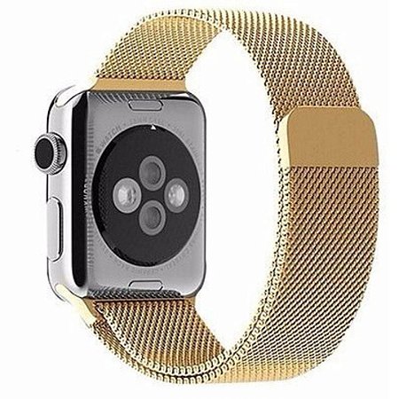 Pulseira Milanese Magnética Para Apple Watch 42mm - Dourado