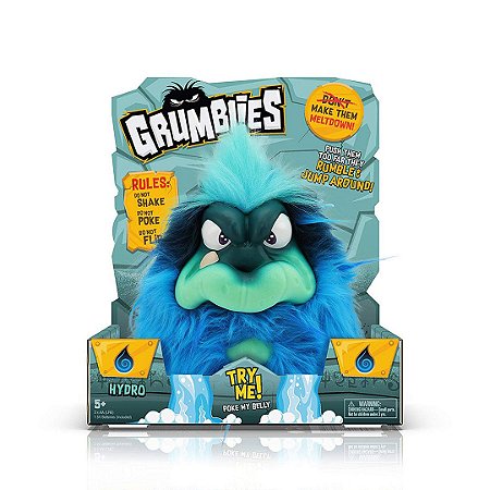 Grumblies Hydro Infantil Monstros Interativos Gritam E Pulam Azul