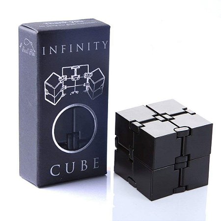 Cubo Para Ansiedade Infinity Cube Fidget Anti Estresse Preto