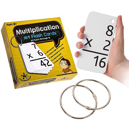 Brinquedo Cartões Pense Rápido da Multiplicação Infantil Star Education Com 2 Argolas