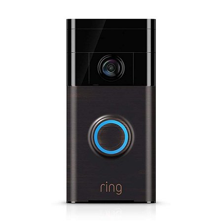 Campainha de Vídeo Câmera Ring HD Bronze Veneziano com Visão Noturna Infravermelho e Wifi