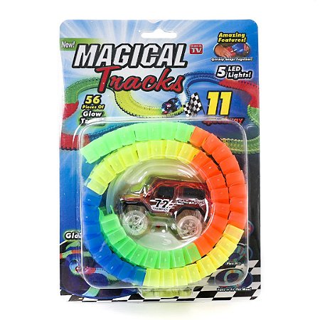 Pista Magic Tracks 56 Peças Pista Magica Brilha no Escuro