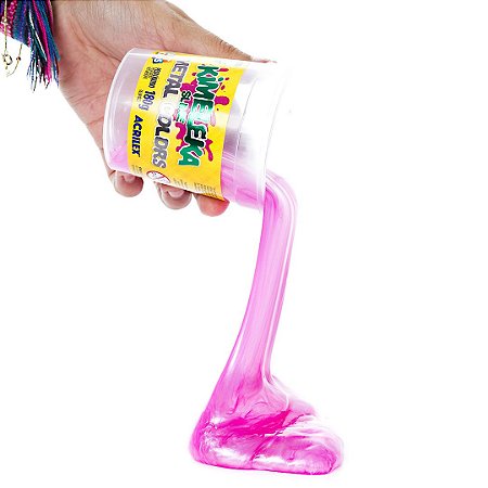 Slime Kimeleka  Rosa Metálico 180g Acrilex Lavável