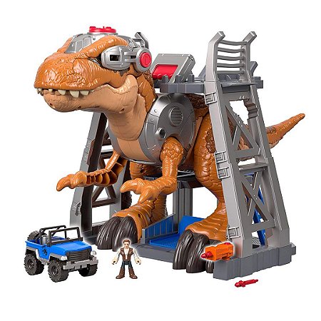 Dinossauro Rex Jurassic World Infantil com Base de Retenção