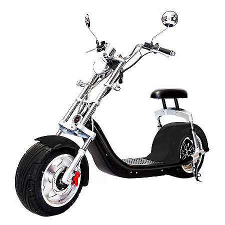 Moto Scooter Elétrica CityCoco 1500W Bateria 20Ah  Preto Brilhante H7