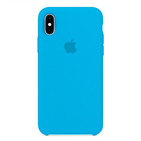 Capa para iPhone X em Silicone Apple Azul Bebe