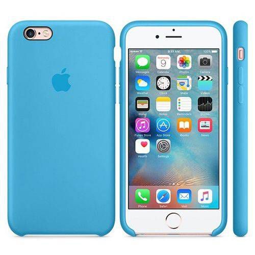 Capa Case Iphone 7 e 8 Silicone Apple Azul Bebê