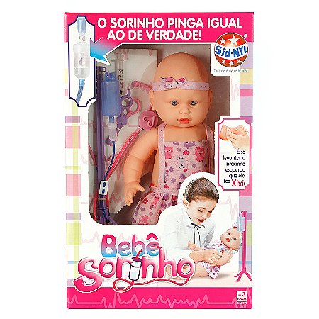 Boneca Tipo Bebê Reborn Toma Sorinho e Faz Xixi de Verdade Com 8 Acessórios