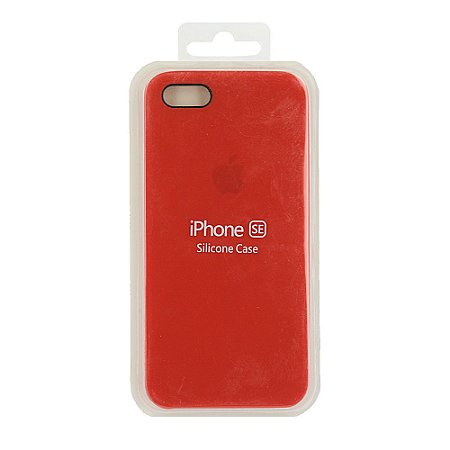 Capa Iphone SE Silicone Case Apple Vermelho Queimado