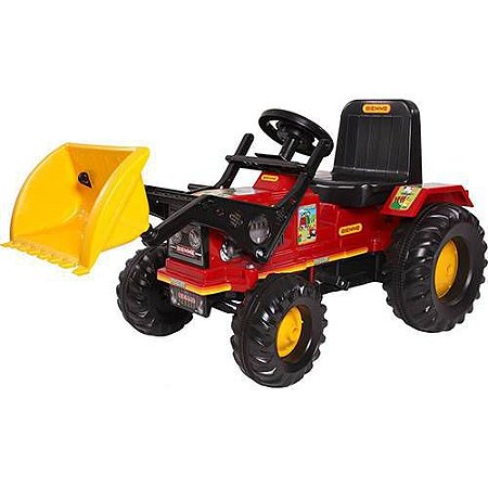 Brinquedo Trator Infantil Farmer Com Pá Vermelho - Biemme