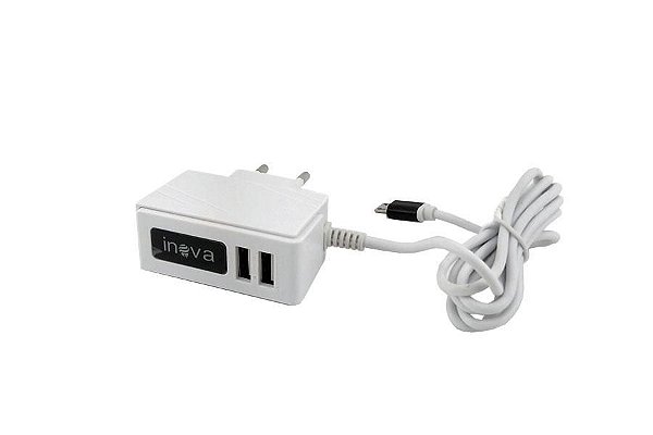 Carregador Duplo USB 4.8A LED Recarga Rápida CAR-8239- Inova