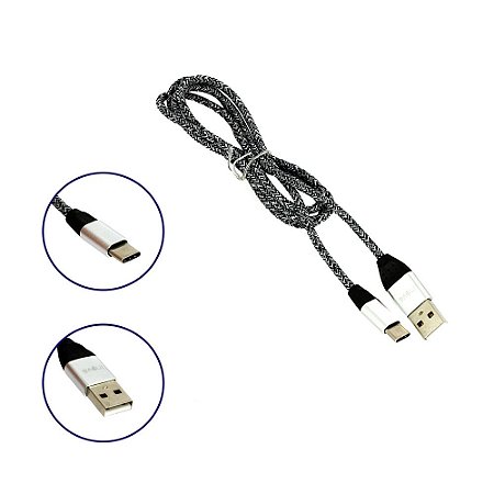 Cabo De Dados Reforçado USB Tipo C Listrado CBO-5689 - Inova