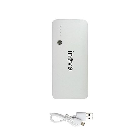 Power Bank Fonte de Alimentação Móvel 1000mAh Branco E Cinza POW-1019 - Inova