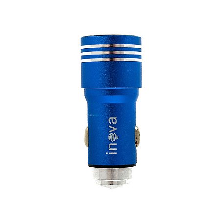 Carregador Veicular 2.4a e 3.1a 2 USB Azul CAR-199Z - Inova