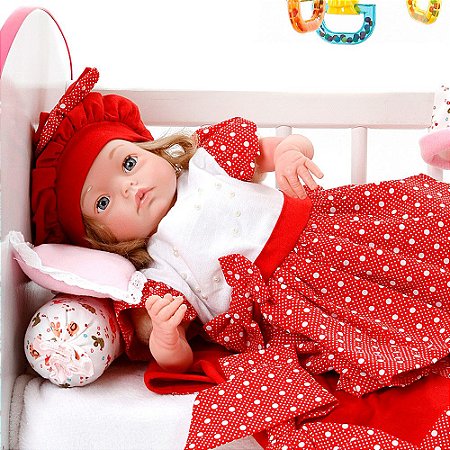 Boneca Bebe Reborn Yasmin Encanto Floral Rosa Cegonha Reborn Dolls Mais 24  Acessórios 48cm - Chic Outlet - Economize com estilo!