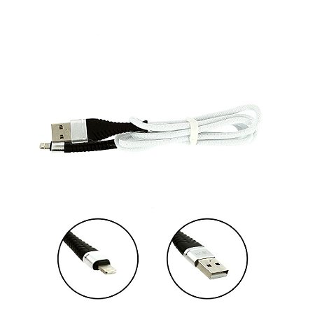 Cabo De Dados USB Super Reforçado Portátil 1 Metros Tipo Lightning De Iphone Apple Usb Branco - Inova