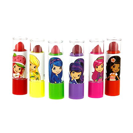 Kit 6 Batons Princesas Frutillita Infantil Lápis Labial Moranguinho E Princesas Frutillita