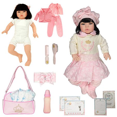 Boneca Bebê Reborn Realista Ellen Rosa Cegonha Dolls