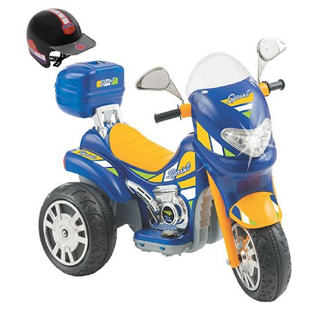 Moto Elétrica Sprint Turbo Azul Brinquedo Infantil 12V