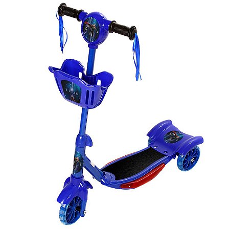 Brinquedo Infantil Patinete Scooter 3 Rodas Com Cesta Luz