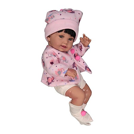 Boneca Bebê Reborn Anny Doll Baby Shorts e Blusa - Cotiplás