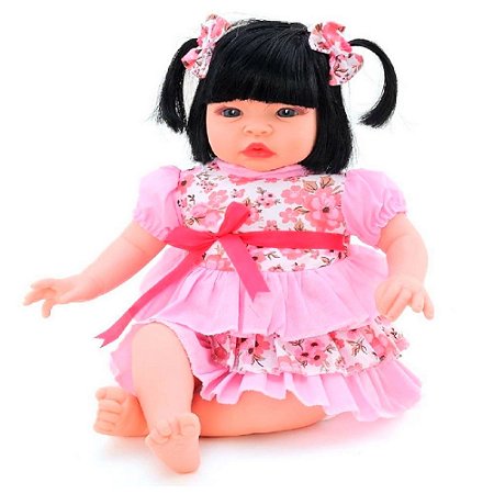 Boneca Bebe Barata Reborn Morena Baby Dolls Super Linda Rosa - Chic Outlet  - Economize com estilo!