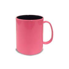 Caneca Polimero Rosa Interior Preto