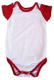 Body Infantil Branco Tam 01 Ano manga vermelha