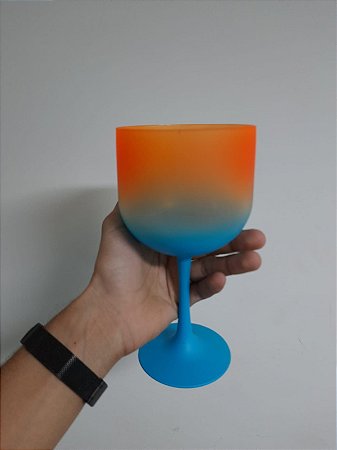 Taça Gin Bi-Color Laranja + Azul