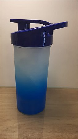 Squeeze Plastico Degradê Tampa Azul Marinho 500ml - Transfer Laser