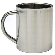 Caneca Inox Prata Alça Normal 400ml