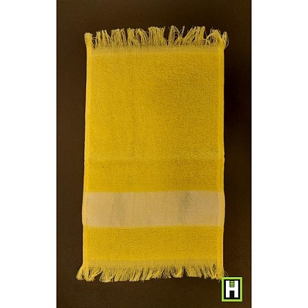 Toalha de Mão 23cm x 33cm c/ Franja na Cor Amarelo para Sublimação