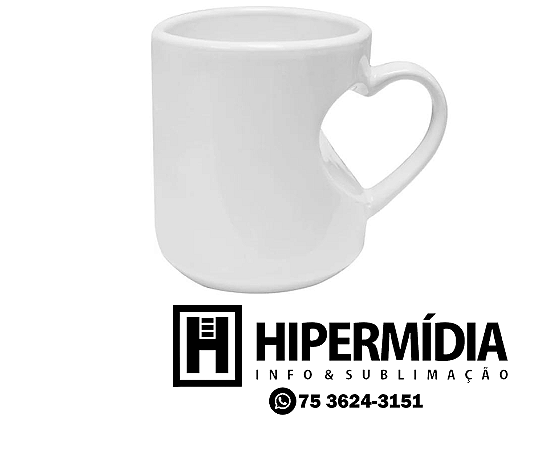 Caneca Alça/Corpo Coração Branca