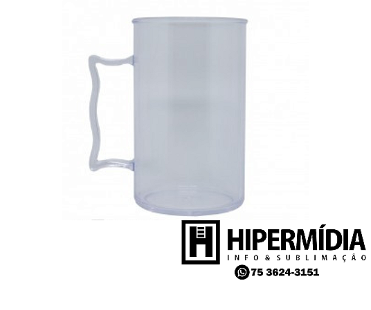 Caneca Plastica Branca - 400 ml