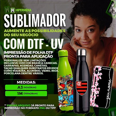 SERVIÇO DE IMPRESSÃO DTF UV ULTRA - Tamanho A3 - (28 cm X 42 cm)