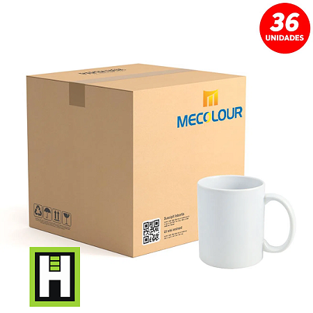 Caneca Porcelana Branca Mecolour 325ml CLASSE AAA
