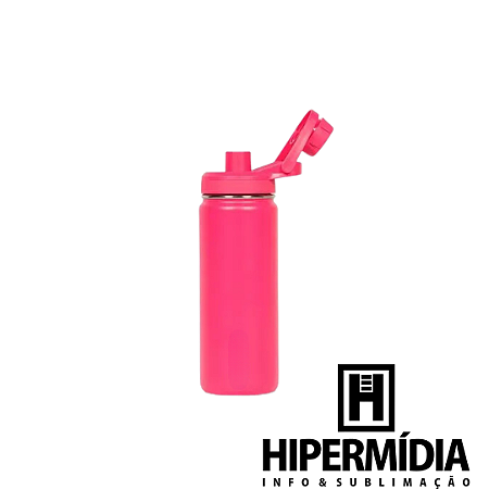 Garrafa Inox Térmica Polida ML-6224 Rosa 550ml