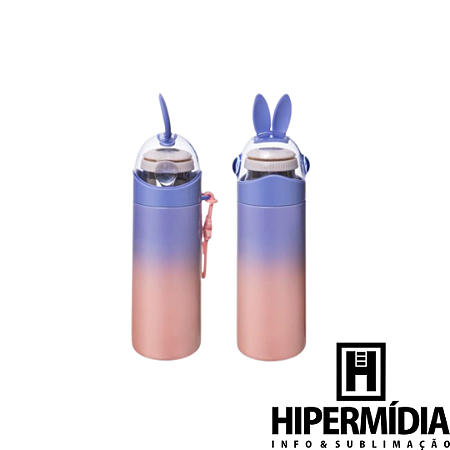 Garrafa Térmica Inox Coelhinho Roxo/Rosa 350ml