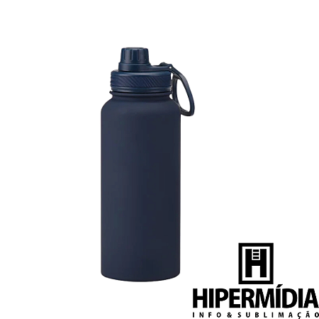 Garrafa Inox Térmica Polida Azul Escuro ML-6226 900ml