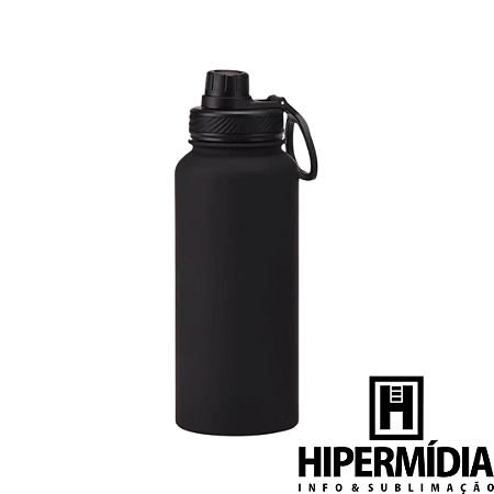 Garrafa Inox Térmica Polida Preto ML-6226 900ml