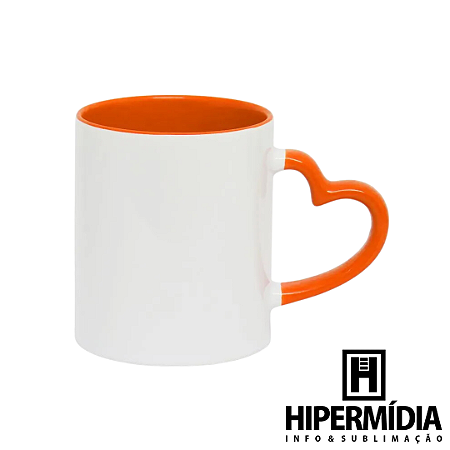 Caneca Alça Coração Laranja