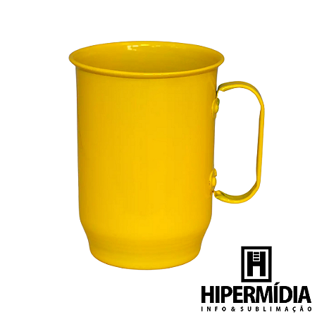 Caneca Alumínio Amarela 500ml