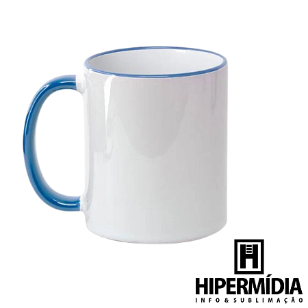 Caneca Alça/Borda Azul Escuro